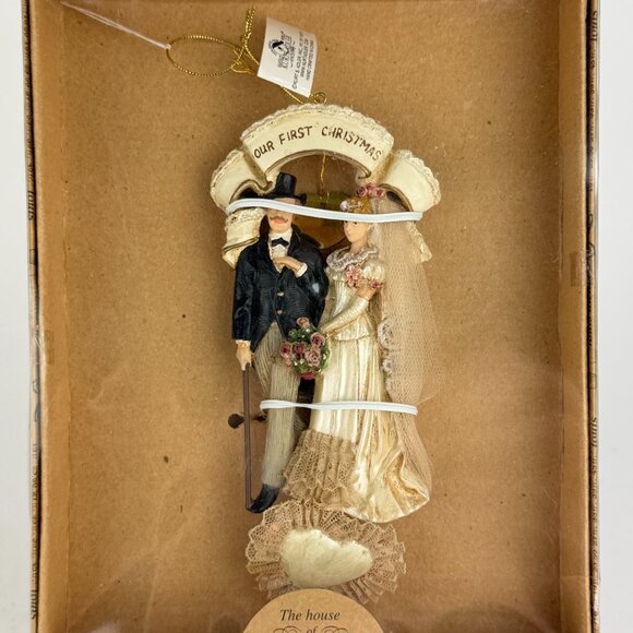 NIB 1999 Louis Nichole Our First Christmas Bride & Groom Ornament, Kurt Adler - Picture 9 of 9